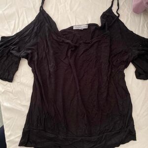 Charlotte-russe Women's Black Cutout Sleeve Blouse